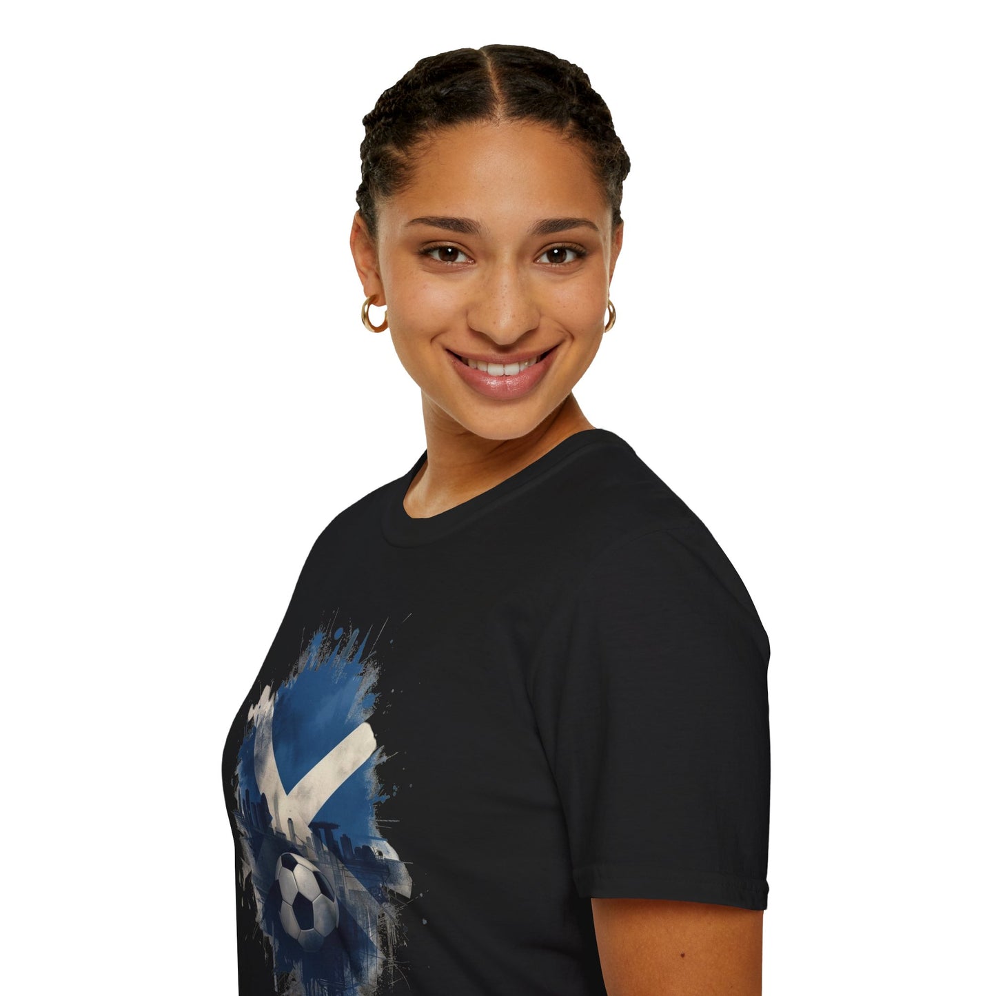 Scotland Football Flag Abstract Saltire Tee Tartan Army Soccer T-Shirt