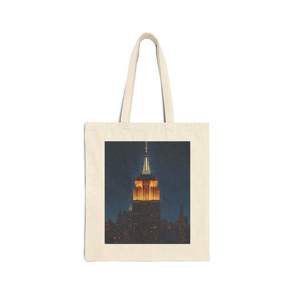 Empire State Building Night Skyline Canvas Tote Bag