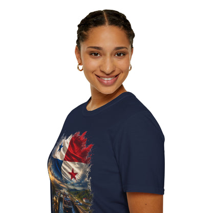 Panama Football Flag Canal Graphic T-Shirt Los Canaleros Soccer Tee