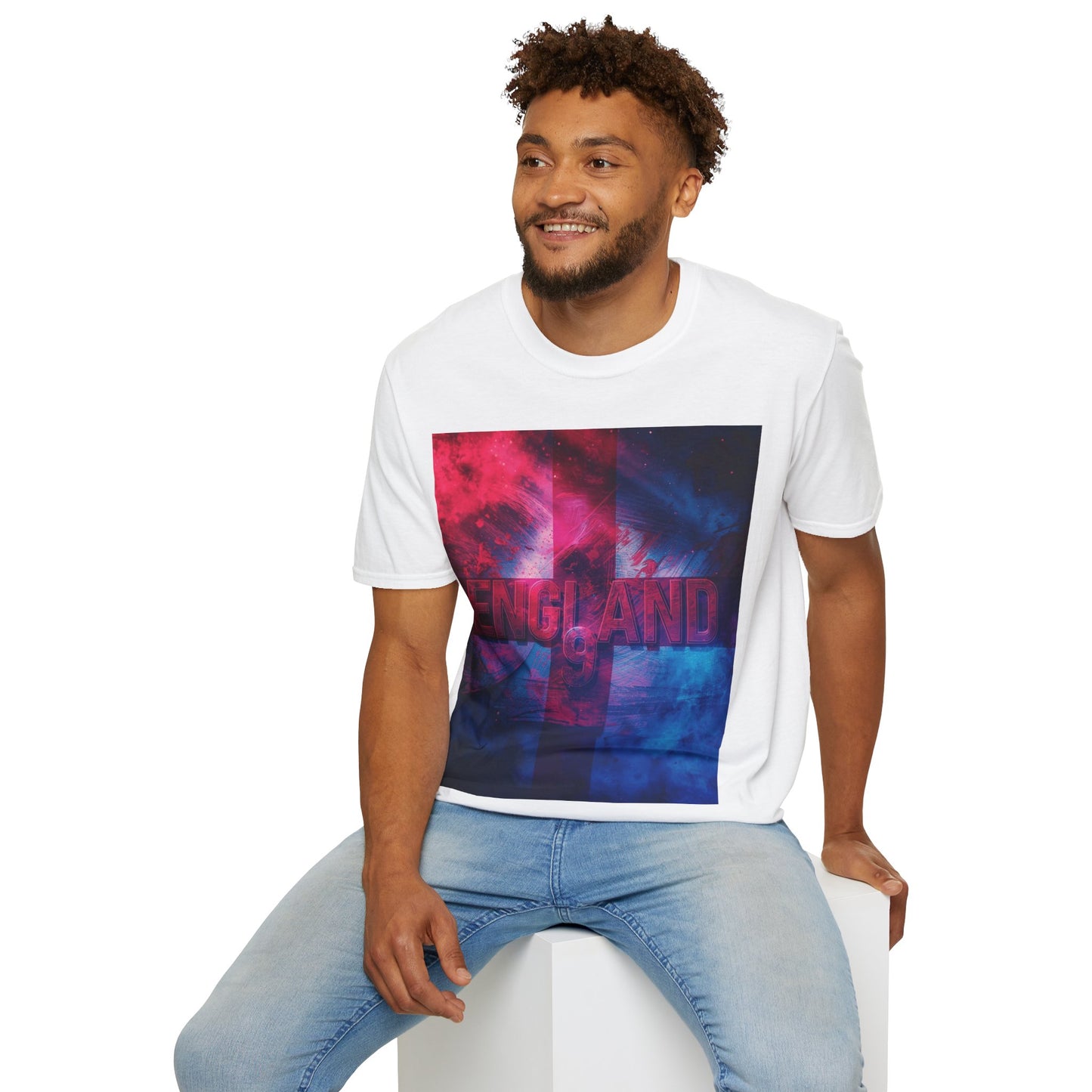 England Flag Soccer Match Day T-Shirt Smoke Graphic Tess
