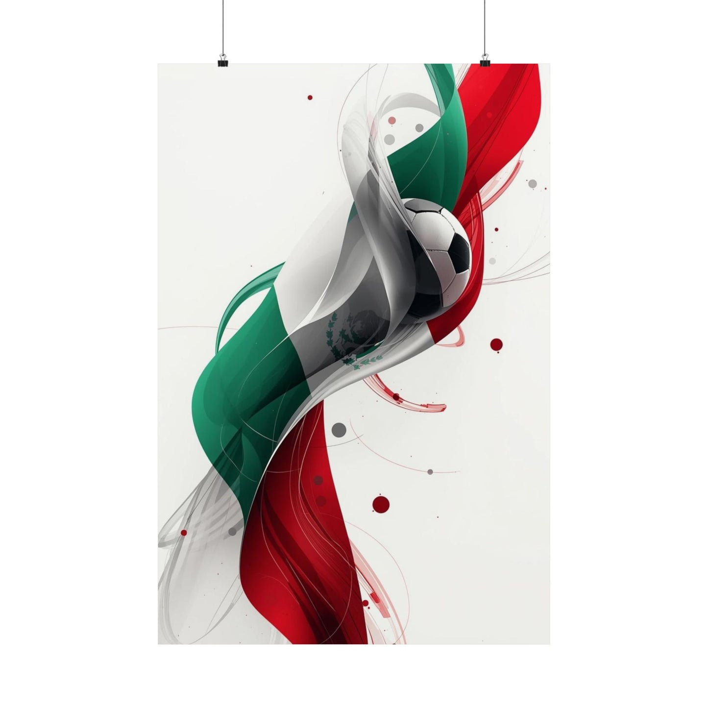 Mexico Soccer Flag Poster — Matte Vertical Football Wall Art
