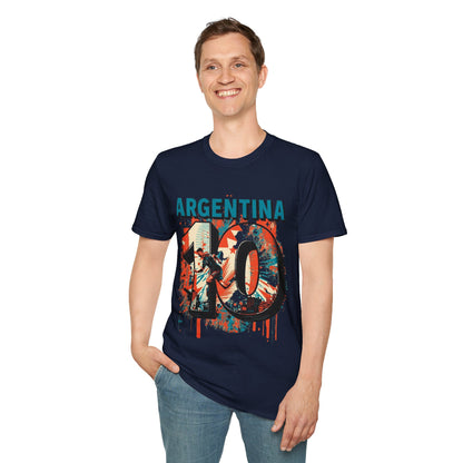 Argentina 10 Soccer T‑Shirt – Retro Grunge Football Fan Tee