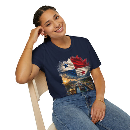 Panama Football Flag Canal Graphic T-Shirt Los Canaleros Soccer Tee