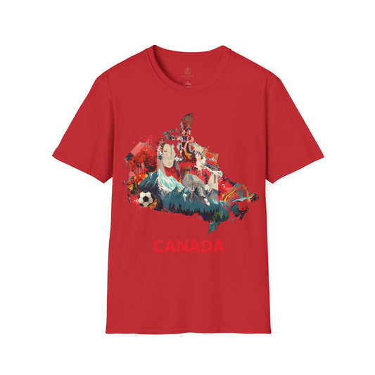 Canada Map Soccer Match Day T-Shirt — Red Maple Graphic Tee