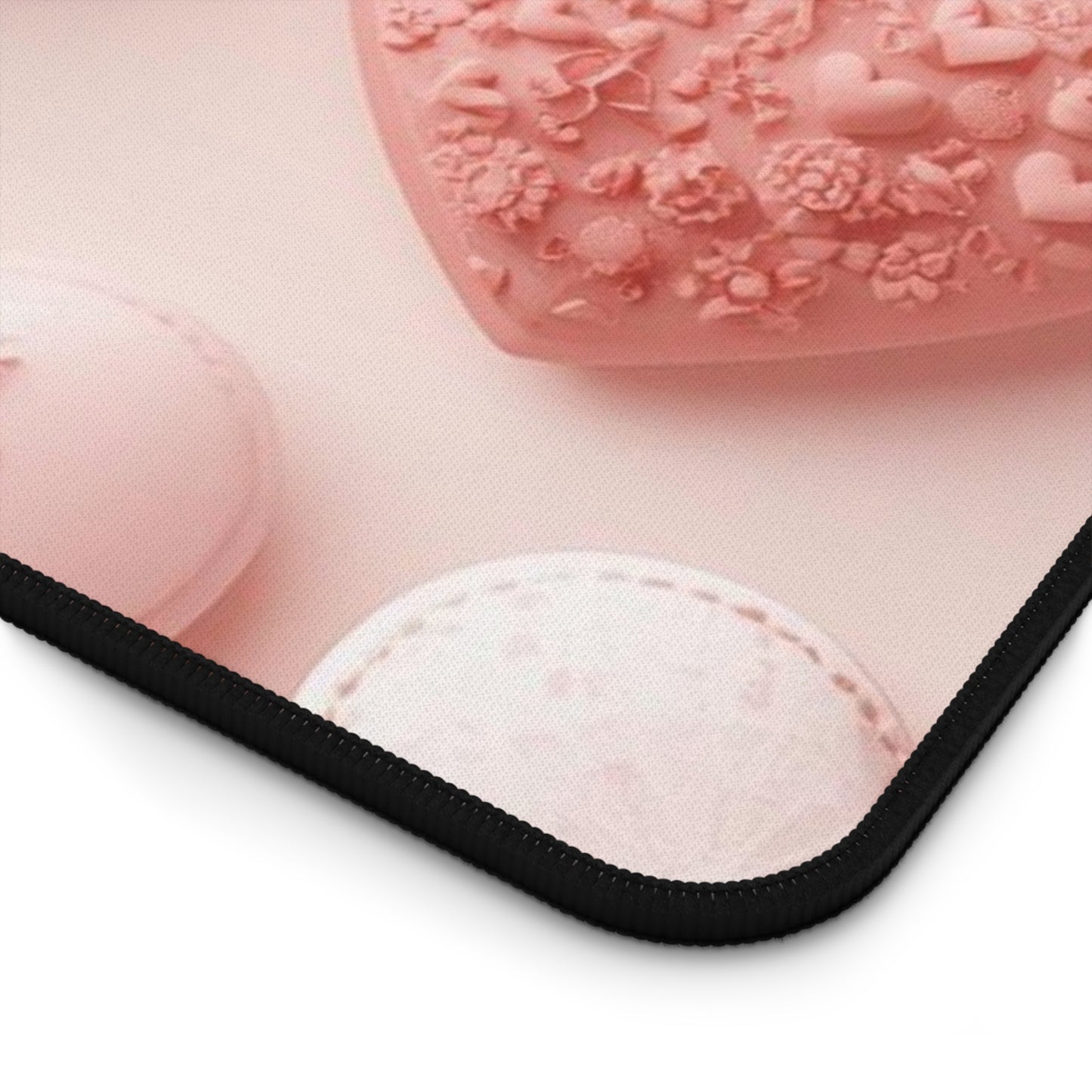 Pink Heart Cookie Desk Mat — Cute Valentine Gaming Mouse Pad
