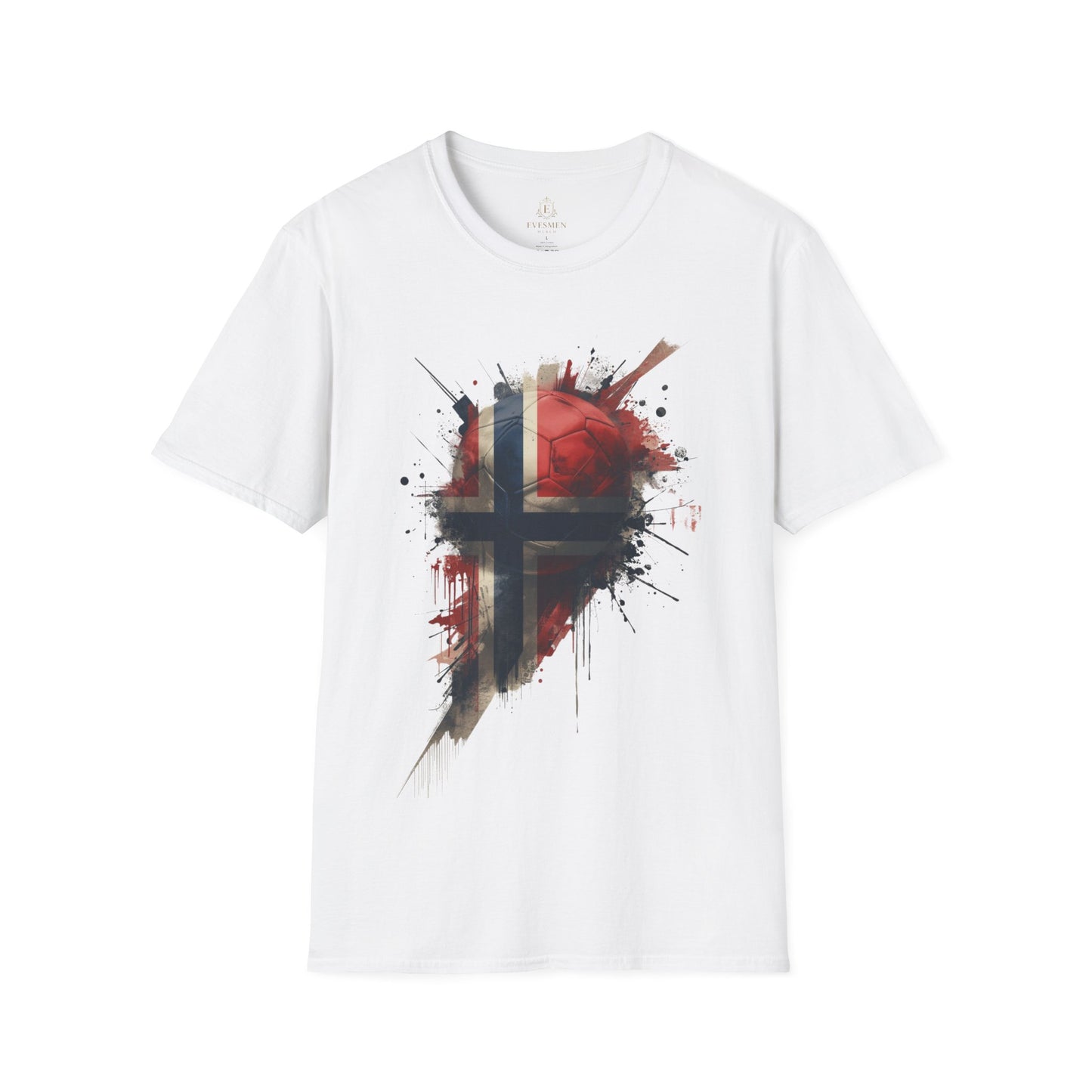 Norway Football Flag Paint Splash T-Shirt Løvene Soccer Grunge Tee