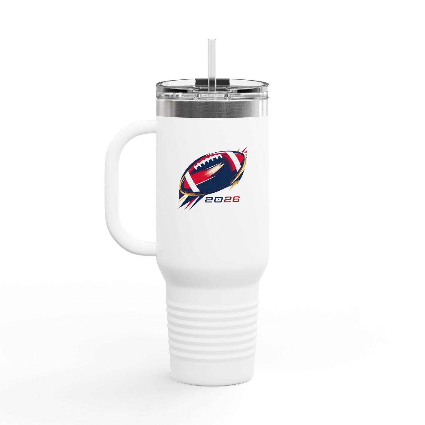 Insulated Travel Mug — 2026 Football Big Game White Tumbler