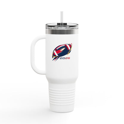 Insulated Travel Mug — 2026 Football Big Game White Tumbler