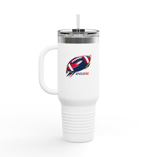 Insulated Travel Mug — 2026 Football Big Game White Tumbler