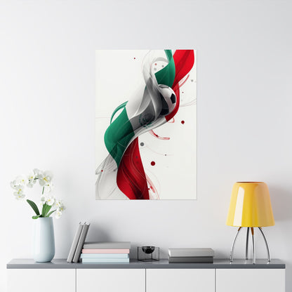 Mexico Soccer Flag Poster — Matte Vertical Football Wall Art