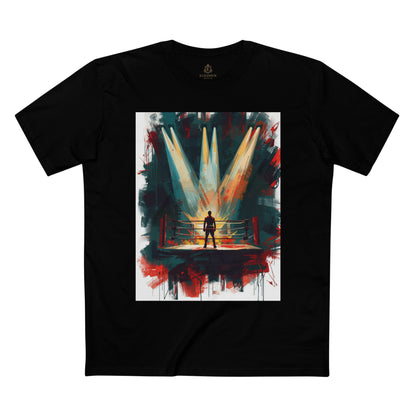 Boxing Ring Spotlight T‑Shirt Retro Fighter Art Tee