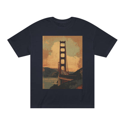 Golden Gate Bridge Art Print T-Shirt Vintage-Styled Classic Tee