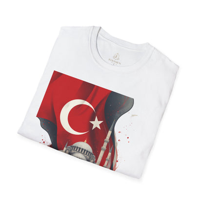 Türkiye Football T-Shirt Turkish Flag & Istanbul Mosque Design Tee