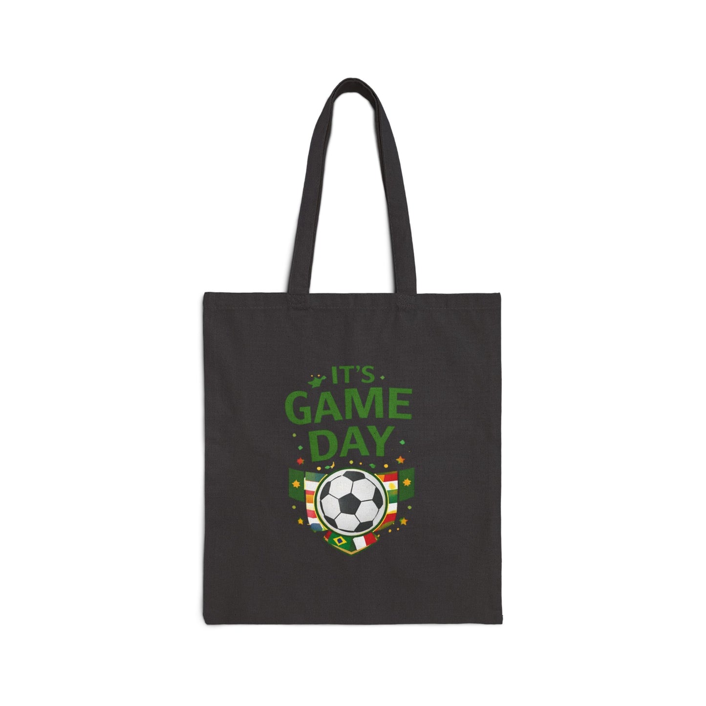 Tote Bag — "It's Game Day" Soccer Canvas Tote for Fans