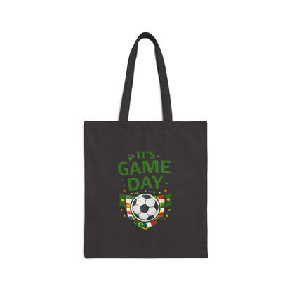 Tote Bag — "It's Game Day" Soccer Canvas Tote for Fans