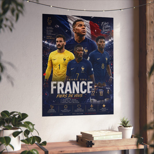 Les Bleus France Soccer Commemorative Wall Art Poster Print