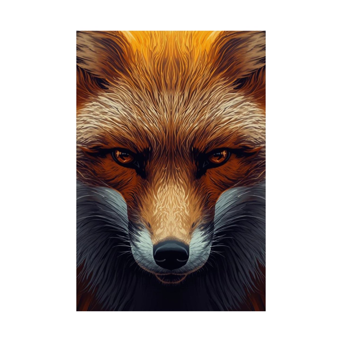 Fox Portrait Matte Poster — Bold Red Fox Wall Art