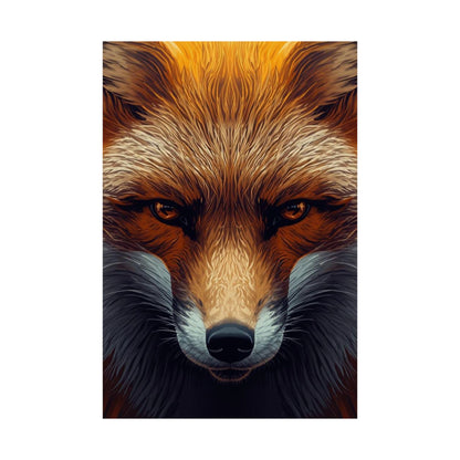 Fox Portrait Matte Poster — Bold Red Fox Wall Art