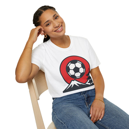 Japan Soccer T-Shirt — Mount Fuji & Pagoda Football Design Tee