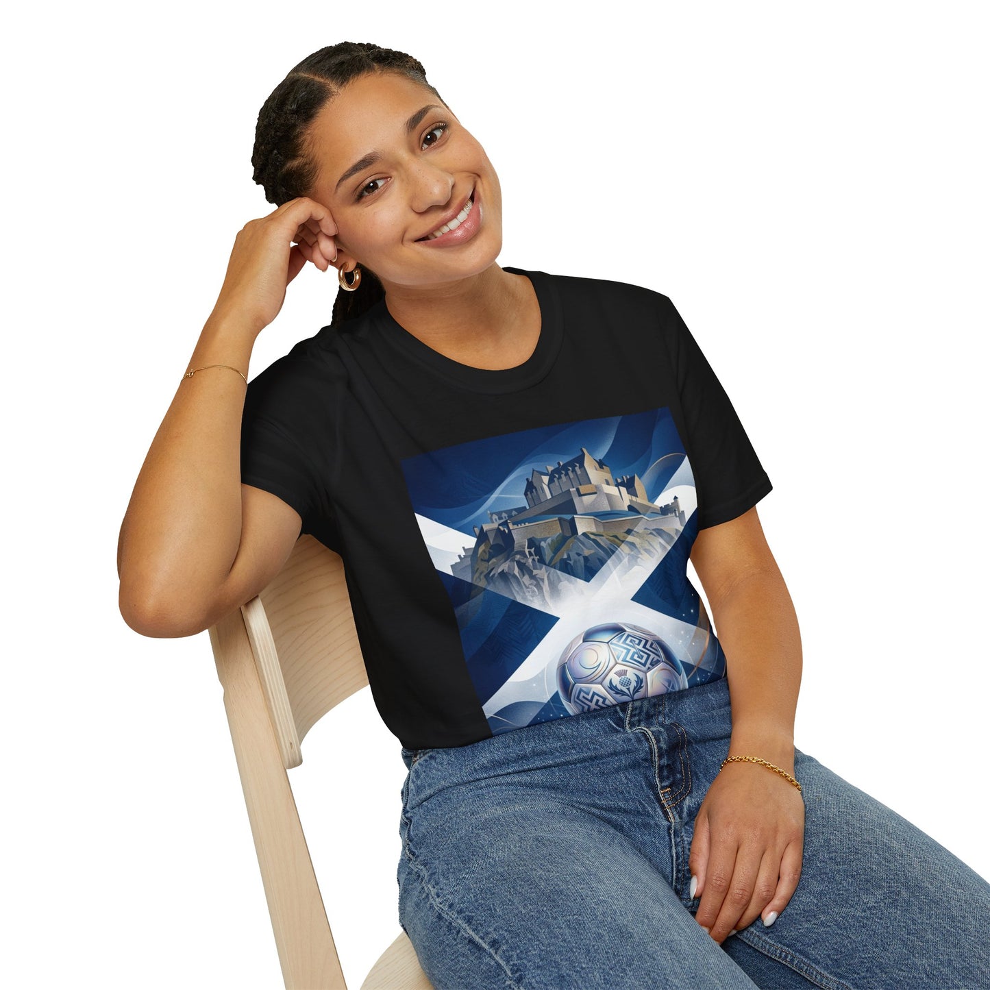 Scotland Soccer Crest T-Shirt — Saltire, Castle & Football Graphic Tee