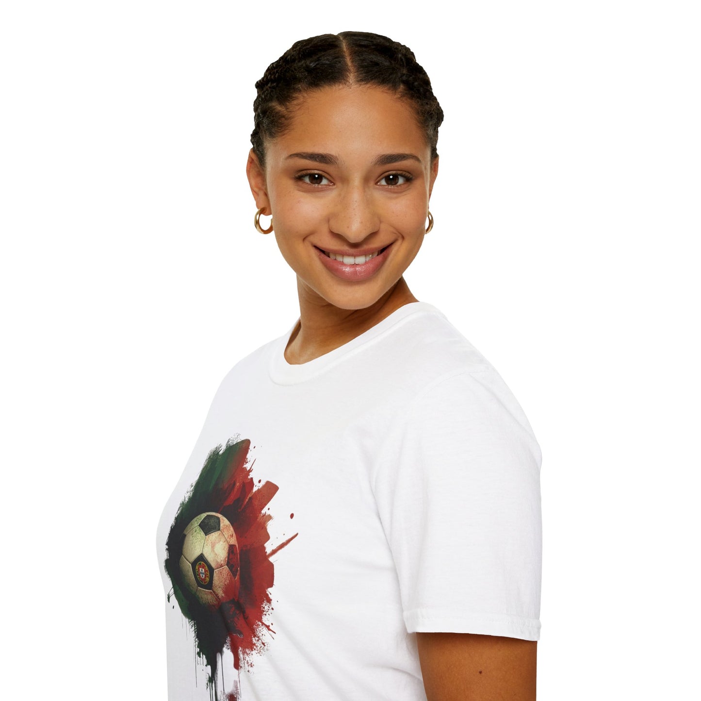 Portugal Football Flag Paint Splash T-Shirt Seleção Soccer Graphic Tee