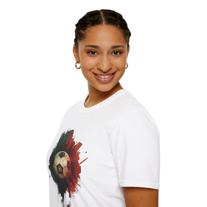 Portugal Football Flag Paint Splash T-Shirt Seleção Soccer Graphic Tee