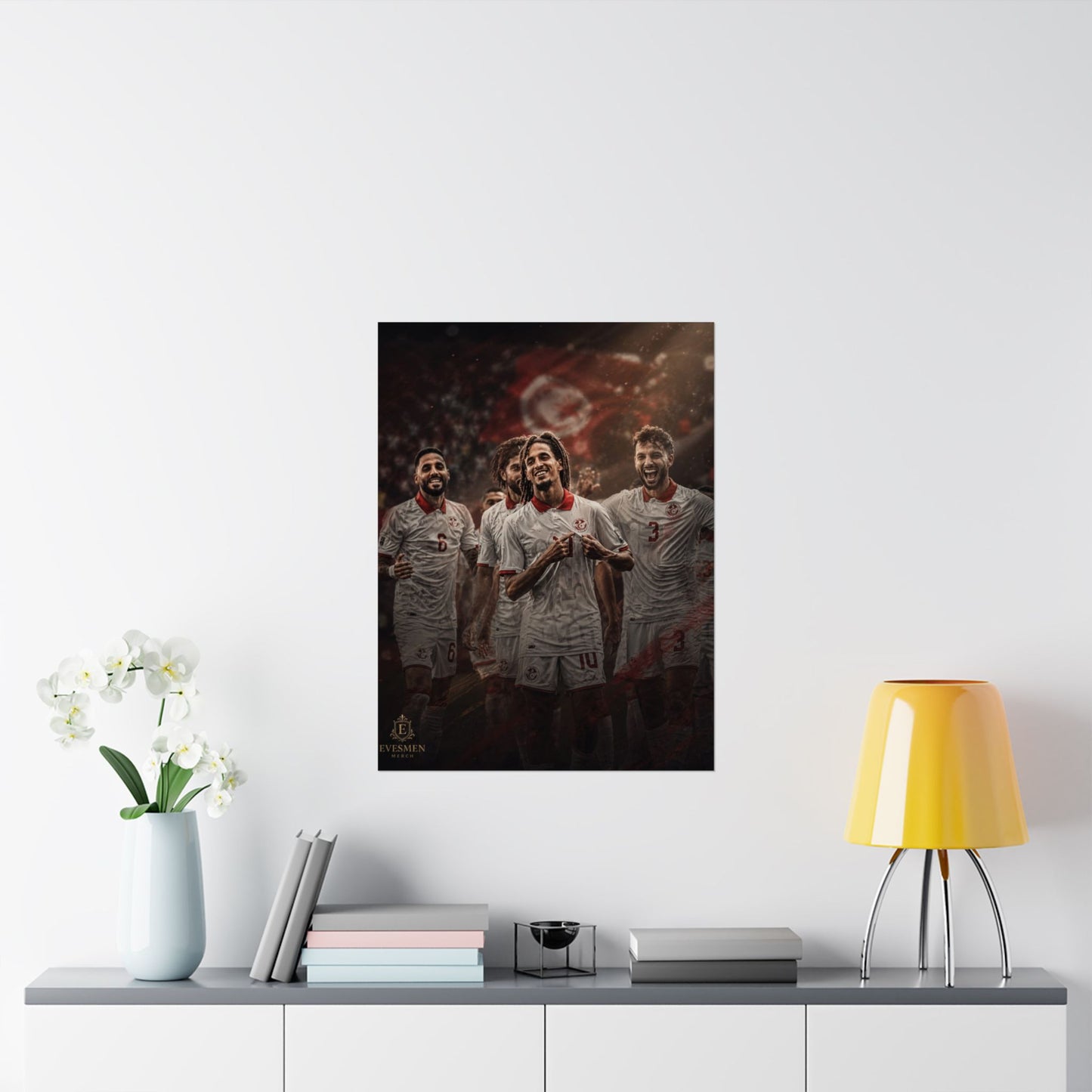 Tunisia Soccer Crest Celebration Wall Art Poster Print