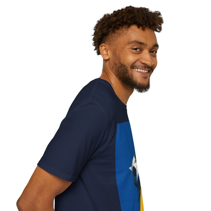 Curaçao Football Flag Minimalist T-Shirt Abstract La Familia Azul Soccer Tee