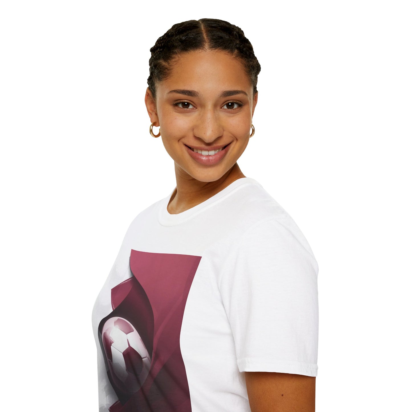 Qatar Football Flag Abstract Graphic T-Shirt Al-Annabbi Soccer Design Tee