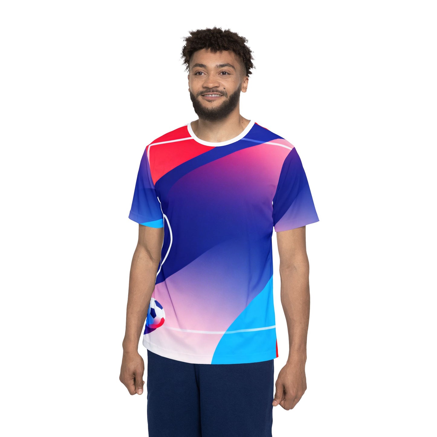 Men's Soccer Jersey Shirt Pitch Design Tee (All-Over Print)