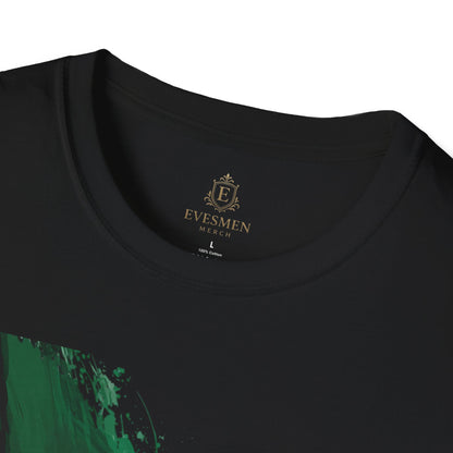 Soccer Saudi Arabia T-Shirt — Green Brushstroke Flag Design Tee