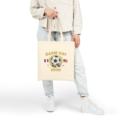 Soccer Game Day Tote Bag 2026 – World Cup Fan Cotton Canvas Tote