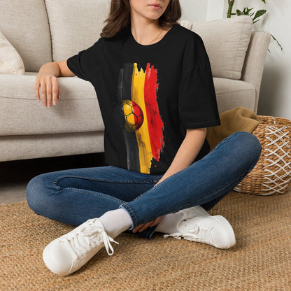 Belgium Football Flag Brushstroke Tee Red Devils Soccer Graphic T-Shirt