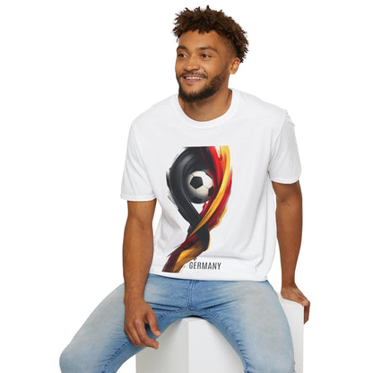 Germany Football Flag Brushstroke T-Shirt Dynamic Die Mannschaft Soccer Tee