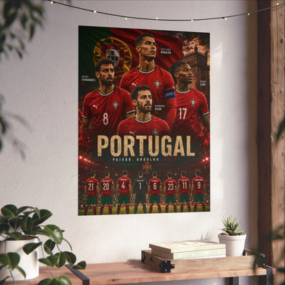Portugal Soccer "Paixão. Orgullo. Nação." Commemorative Wall Art Poster