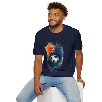 Australian Football Spirit Soccer Flag T-Shirt — Grunge Football Tee