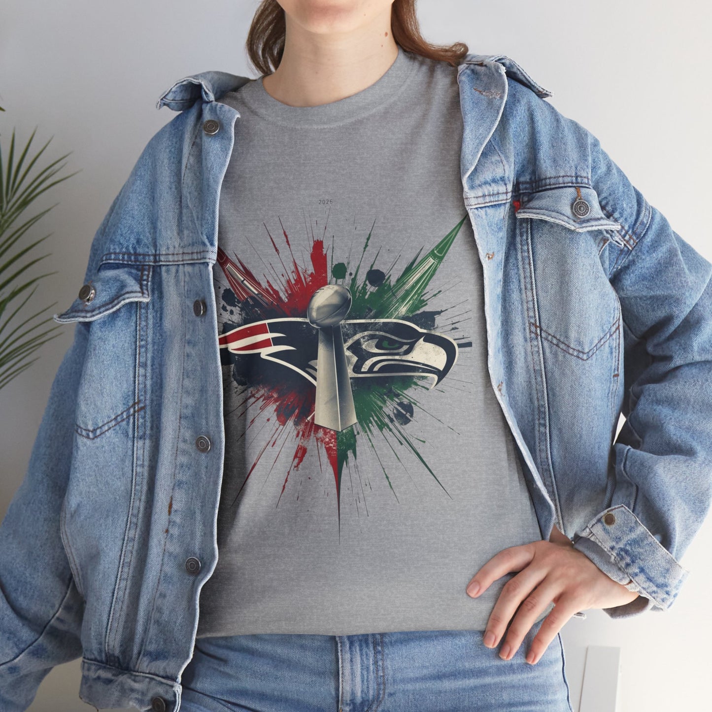 Legendary Championship Matchup Splatter Logo T‑Shirt Football Big Game 2026