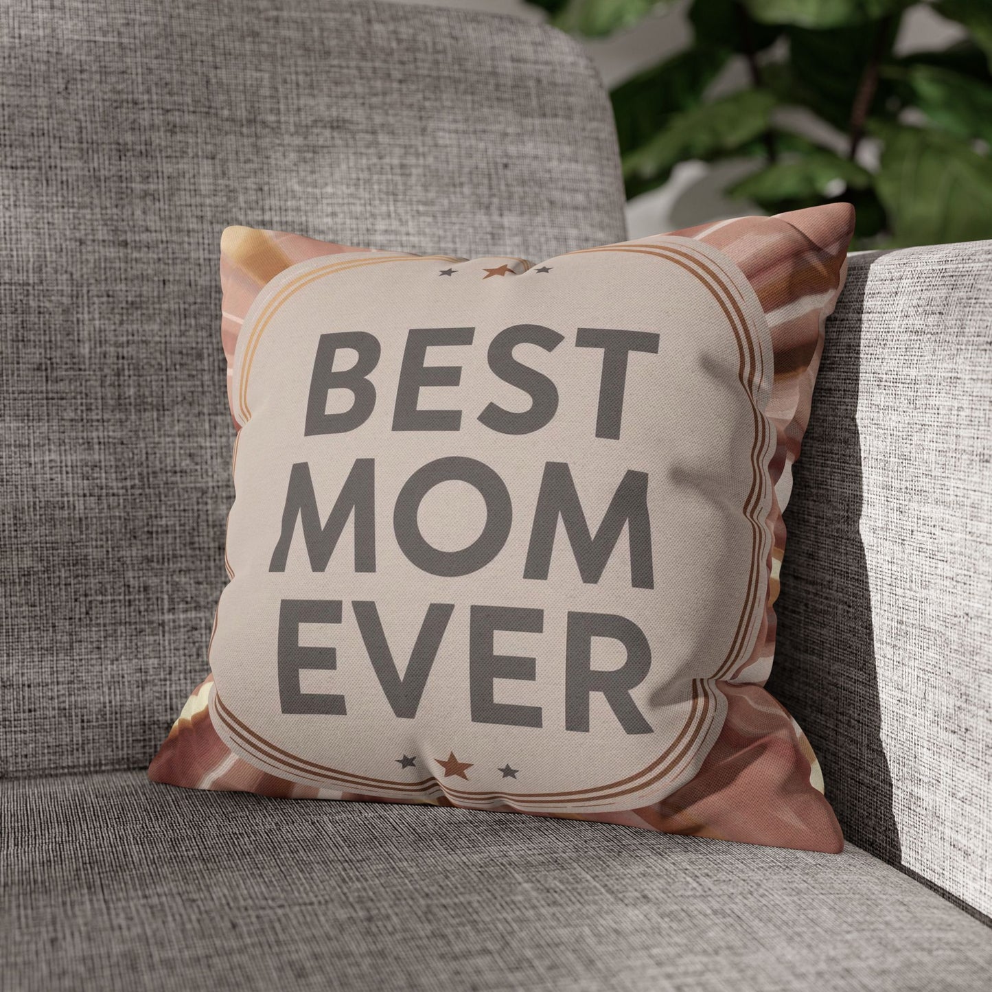 Best Mom Ever Decorative Pillowcase — Mother's Day Rose Gold Accent