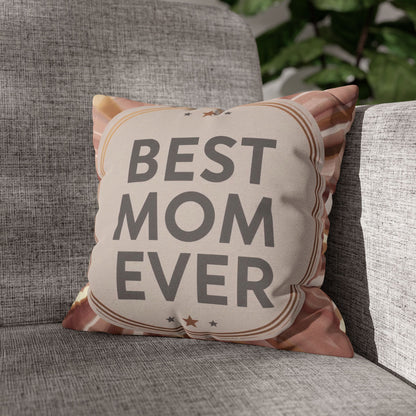 Best Mom Ever Decorative Pillowcase — Mother's Day Rose Gold Accent