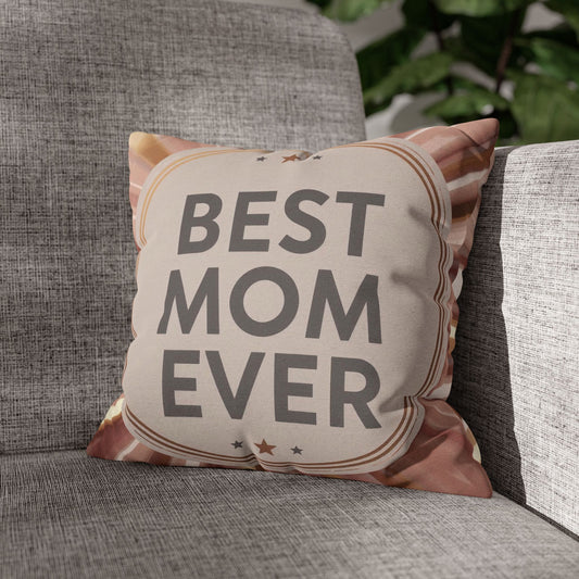 Best Mom Ever Decorative Pillowcase — Mother's Day Rose Gold Accent