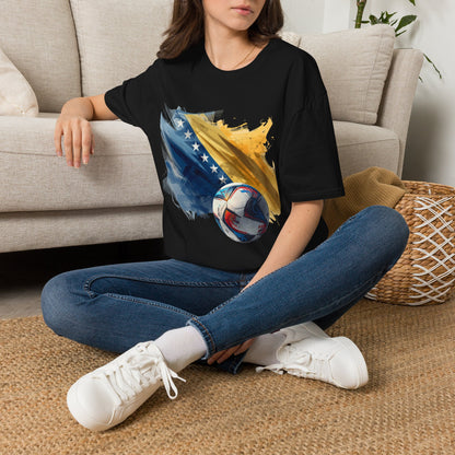 Bosnia and Herzegovina Football Flag Abstract T-Shirt Zmajevi Soccer Graphic Tee