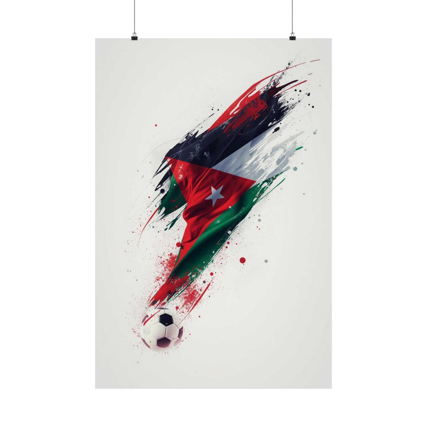 Jordan Flag Soccer Poster — Matte Vertical Football Wall Art