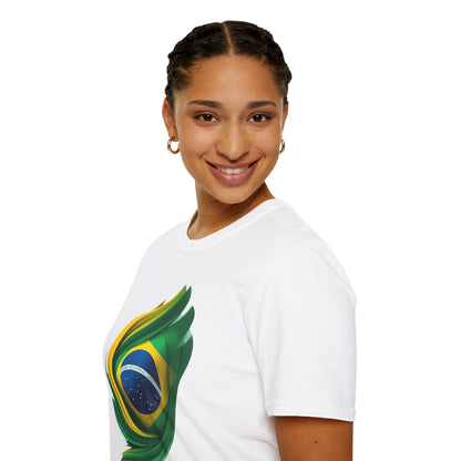 Brazil Flag Feather Football Graphic T-Shirt Tee