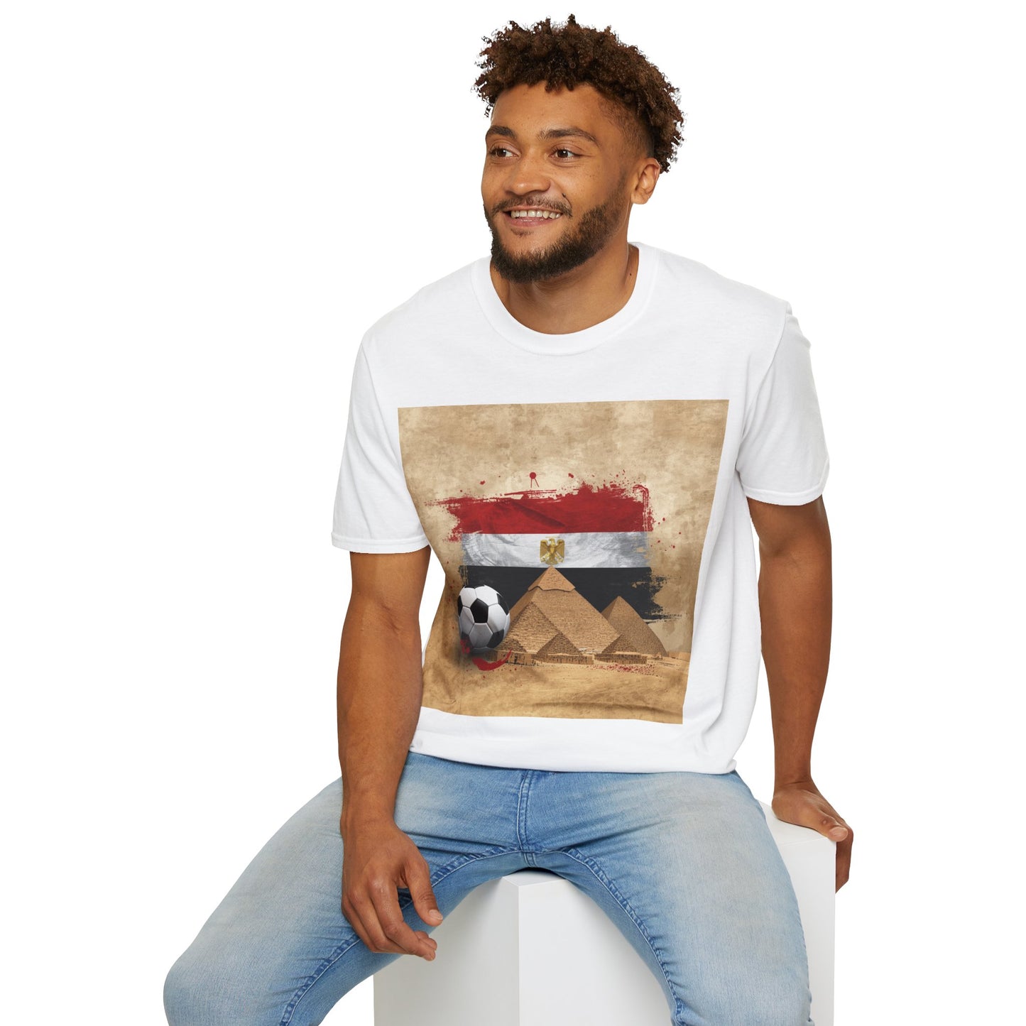 Egypt Flag Pyramids Soccer T-Shirt Match Day Tee