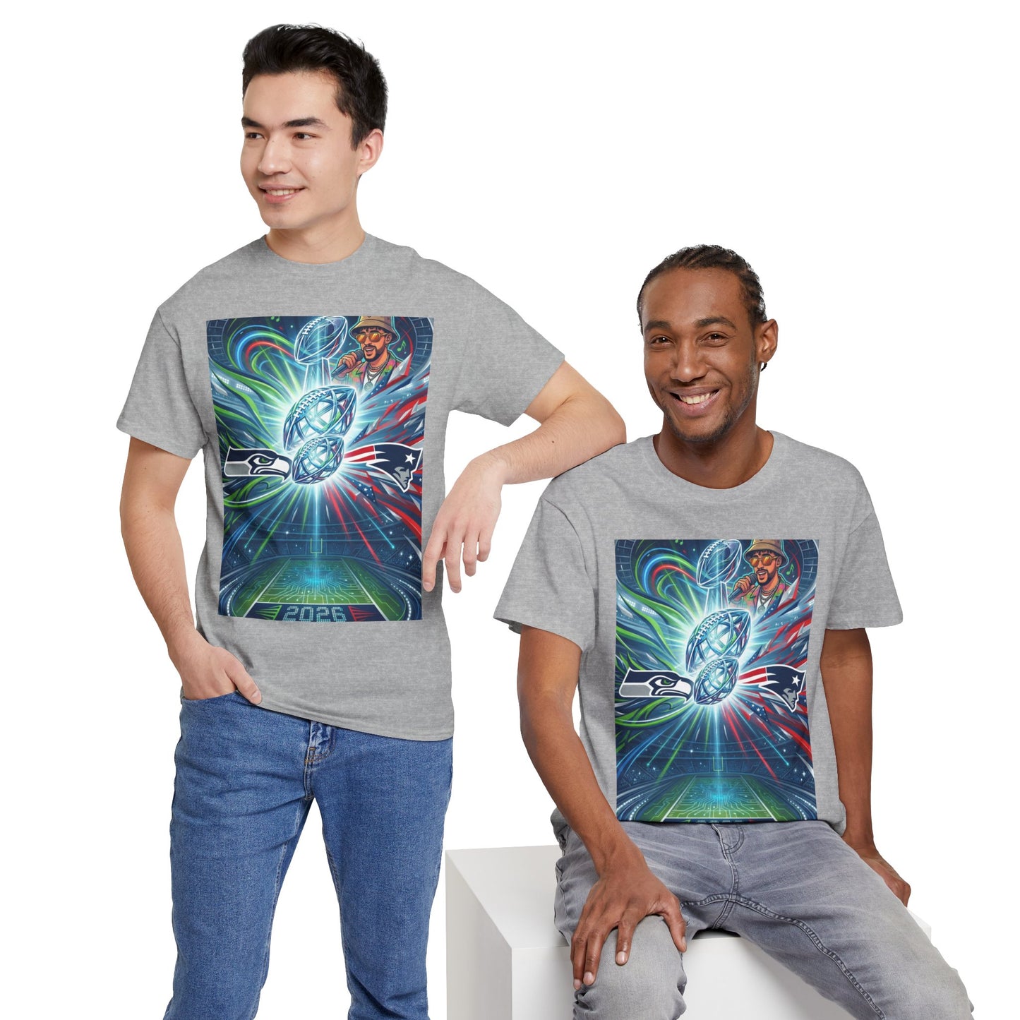 Legendary Championship Matchup Art T-Shirt Football Big Game Poster Tee