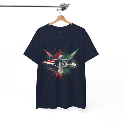 Legendary Championship Matchup Splatter Logo T‑Shirt Football Big Game 2026
