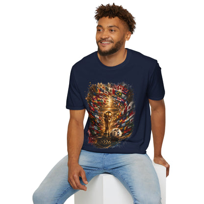 World Cup 2026 Global Flags Graphic T-Shirt Stadium Tournament Soccer Tee