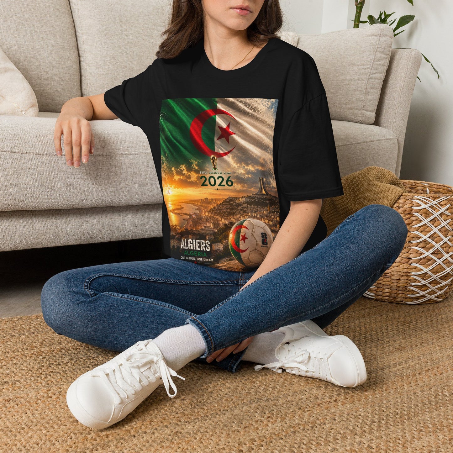 Algeria Football Flag Algiers T‑Shirt Fennec Foxes Soccer Design Tee