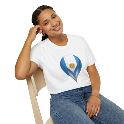 Argentina Football Flag Droplet T-Shirt – Argentine Soccer Fan Tee