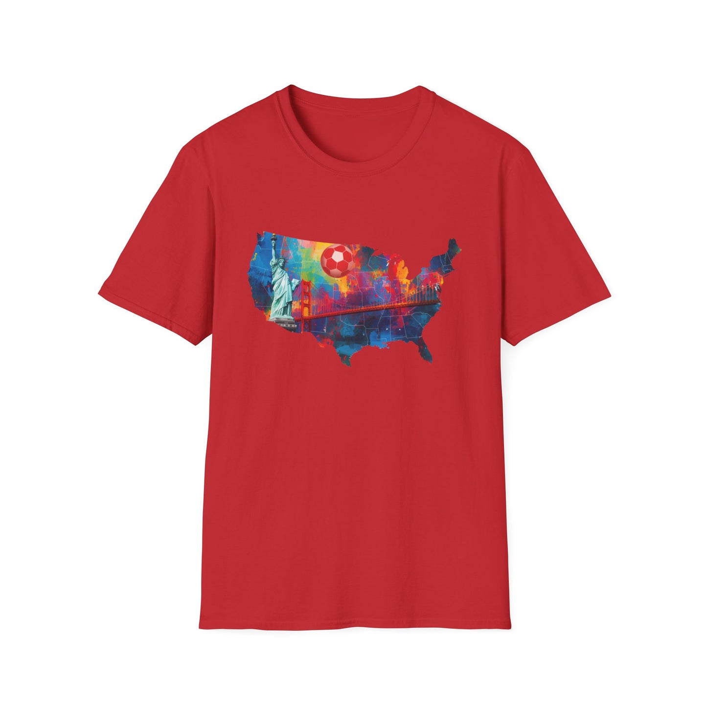 USA Soccer Match Day T-Shirt — Colorful Splash American Graphic Tee